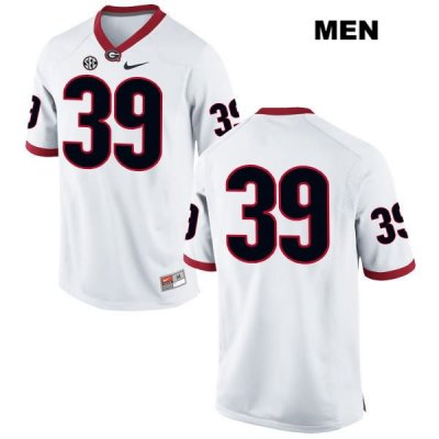 Men's Georgia Bulldogs NCAA #39 Hugh Nelson Nike Stitched White Authentic No Name College Football Jersey UJL6054FT
